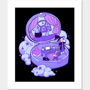 tiny witch purple Posters and Art